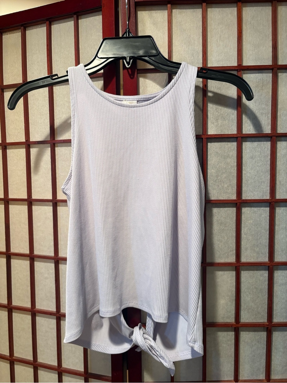 Yogalicious Lavender Ribbed Tank with Front Tie